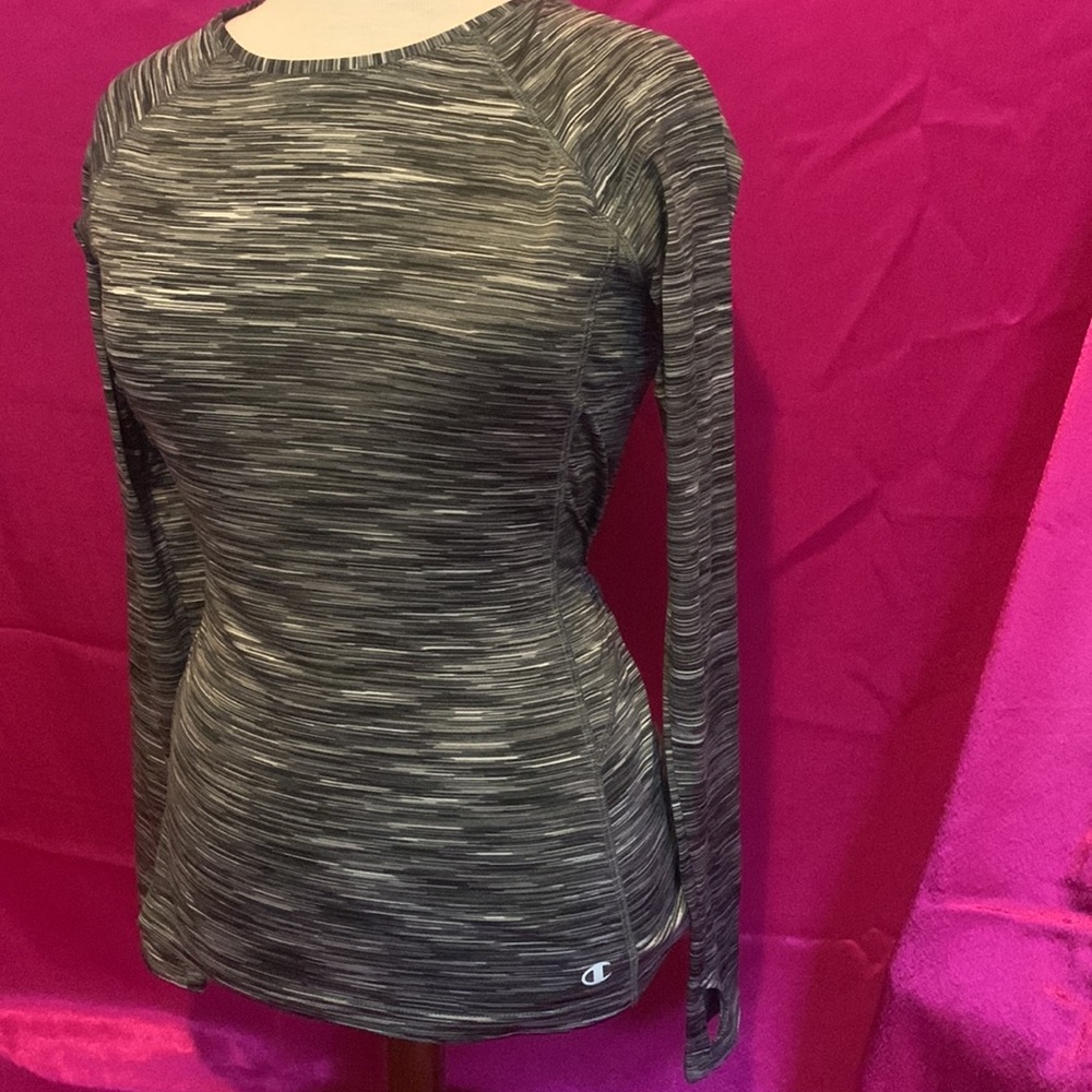 Champion size Small, New long sleeve stretch spandex mix top
